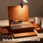 Model Building Station, Portable Hobby Workbench with Tool Storage | Solid wood hobby station with dust collection, cutting mat, tool holders for model, miniatures & scale model assembly - Image 7
