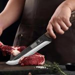 HOSHANHO Butcher Knife Set 3PCS, Sharp Fillet & Utility & Paring Knife Set | Hand Forged Kitchen Knife Set, Upgraded High Carbon Stainless Steel Meat Cutting for Home, Outdoor, Gift for Men - Image 6