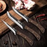 HOSHANHO Butcher Knife Set 3PCS, Sharp Fillet & Utility & Paring Knife Set | Hand Forged Kitchen Knife Set, Upgraded High Carbon Stainless Steel Meat Cutting for Home, Outdoor, Gift for Men - Image 7