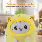 AIXINI Soft Huggable Cat Plush Pillow - Adorable Stuffed Animal for Cuddling, Comfort Gift for All Ages, Ultra Soft Filling, Fluffs Up Easily (Pineapple Cat, Medium Size) - Image 7