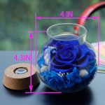 Preserved Real Roses with Colorful Mood Light Wishing Bottle, Eternal Rose，Never Withered Flowers, Table Decor,Christmas Anniversary Valentine's, Blue 4.3inch, 1pcs - Image 3