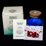 Preserved Real Roses with Colorful Mood Light Wishing Bottle, Eternal Rose，Never Withered Flowers, Table Decor,Christmas Anniversary Valentine's, Blue 4.3inch, 1pcs - Image 4