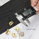 dophee 4Pcs Mini Solid Brass Hinges, 90 Degree Small Butt Hinges Connectors | for Jewelry Gift Box Wooden Case Delicate Boxes Doll House Model Making Folding Pages, 19x12.5mm/0.75"x0.49" - Image 3