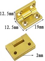 dophee 4Pcs Mini Solid Brass Hinges, 90 Degree Small Butt Hinges Connectors | for Jewelry Gift Box Wooden Case Delicate Boxes Doll House Model Making Folding Pages, 19x12.5mm/0.75"x0.49" - Image 7