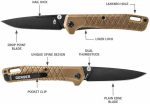 Gerber Gear Zilch Pocket Knife - 3.1" Plain Edge Blade Folding Knife - EDC Gear and Equipment - Coyote Brown - Image 7