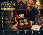 250th Anniversary USA Coin Set (1776–2026) – 4PCS Patriotic Challenge Coins with Wooden Box & Card, America 250th Commemorative Collectible, Fan-Made Non-Official Keepsake Gift - Image 7