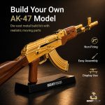 Goat Guns Miniature AK-47 Gold Model | 1:3 Scale Diecast Metal Build Kit | Non-Firing AK-47 Replica with Display Stand for Desk, Man Cave & Gaming | Collectible Military Model Kit for Adults - Image 3