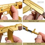 Goat Guns Miniature AK-47 Gold Model | 1:3 Scale Diecast Metal Build Kit | Non-Firing AK-47 Replica with Display Stand for Desk, Man Cave & Gaming | Collectible Military Model Kit for Adults - Image 5