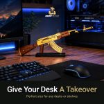 Goat Guns Miniature AK-47 Gold Model | 1:3 Scale Diecast Metal Build Kit | Non-Firing AK-47 Replica with Display Stand for Desk, Man Cave & Gaming | Collectible Military Model Kit for Adults - Image 6