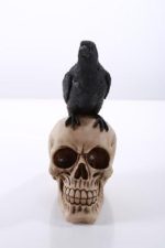 Pacific Giftware Perched Bird on Skull Poe-Inspired Figurine - Gothic Halloween Home Decor Gift, Hand-Painted Resin Collectible - Image 3
