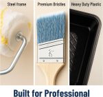 Bates- Paint Roller Kit, 19 pcs, Roller Set with Microfiber Sleeves & Frame | for Walls, Cabinets, Interior and Exterior Painting - Image 5