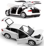 gidoyi Toy Car Model X, Pull Back Car Toys Alloy Vehicles with Lights and Sound 1:32 Scale Model Car (White) - Image 5
