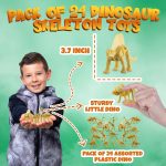 Bedwina Dinosaur Fossil Skeleton - (Pack of 24) 3.7 Inch Assorted Plastic Dino Figure Bones for Kids Science Dig Kit, Digging Sandbox Bins Play Toys, Party Favors, Birthday Decorations - Image 7