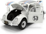 Jada Herbie The Love Bug Volkswagen Beetle Hollywood Rides 1:24 Die-Cast Vehicle with Tire Rack Toys - Image 6