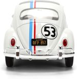 Jada Herbie The Love Bug Volkswagen Beetle Hollywood Rides 1:24 Die-Cast Vehicle with Tire Rack Toys - Image 10