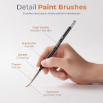 Nicpro 24 PCS Miniature Paint Brushes,Fine Tip Micro Detail Paint Brush Set | for Acrylic Watercolor Oil Gouache, Paint by Numbers, Model, Miniatures, Craft, Rock Painting - with Container - Image 3
