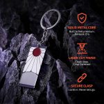 Demon Slayer Keychain with Hanafuda & Rengoku Charms, Premium Demon Slayer Gifts and Anime Merch - Image 4