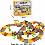 Construction Track Set 235 Pcs Toy for Kids 3 4 5 6 7 8 with Train & Cars | 3 construction vehicles, electric train & track accessories in gift box for creative building & imaginative play - Image 5