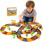 Construction Track Set 235 Pcs Toy for Kids 3 4 5 6 7 8 with Train & Cars | 3 construction vehicles, electric train & track accessories in gift box for creative building & imaginative play - Image 10