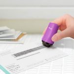 Guard Your ID Identity Theft Protection Roller Stamp for Mail, Purple - Image 9
