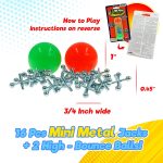 JA-RU Vintage Metal Jacks Game Set (1 Pk) 950-1B | Includes Two Bouncy Balls. Classic Family Retro Mini Jax Toy. Bulk Party Favor Stuffer. - Image 5