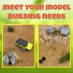 Miniature Basing Material Set - 8-Piece Battlefield Scenery Kit with Static Grass, Moss, Tufts & Model Stones - Realistic Diorama Supplies for Wargaming, Train Layouts & Military Models - Image 4