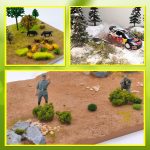Miniature Basing Material Set - 8-Piece Battlefield Scenery Kit with Static Grass, Moss, Tufts & Model Stones - Realistic Diorama Supplies for Wargaming, Train Layouts & Military Models - Image 5