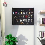 HOMCOM 5-Tier Display Cabinet, Glass Door Cabinet with Adjustable Shelves, Wall-Mounted Display Case for Playroom, Bedroom, Black - Image 3