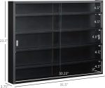HOMCOM 5-Tier Display Cabinet, Glass Door Cabinet with Adjustable Shelves, Wall-Mounted Display Case for Playroom, Bedroom, Black - Image 4