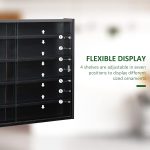 HOMCOM 5-Tier Display Cabinet, Glass Door Cabinet with Adjustable Shelves, Wall-Mounted Display Case for Playroom, Bedroom, Black - Image 5