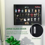 HOMCOM 5-Tier Display Cabinet, Glass Door Cabinet with Adjustable Shelves, Wall-Mounted Display Case for Playroom, Bedroom, Black - Image 6