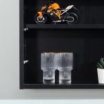 HOMCOM 5-Tier Display Cabinet, Glass Door Cabinet with Adjustable Shelves, Wall-Mounted Display Case for Playroom, Bedroom, Black - Image 9