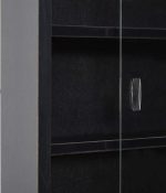 HOMCOM 5-Tier Display Cabinet, Glass Door Cabinet with Adjustable Shelves, Wall-Mounted Display Case for Playroom, Bedroom, Black - Image 10