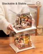 Rolife Display Box for Hobby Collectibles | Tool-free Assembly, Clear Acrylic Display Case for Miniature House, Dust Cover Showcase Clear Stackable Storage Bin - Image 4