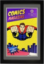 2 Pack Comic Book Frame Double Gray Mat for 6 3/4"x10 1/4"Comic | Partial UV protected, thick moulding, double Gray mats fits current comics,fits with comic bags&sleeves,wall&tabletop display - Image 4
