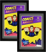2 Pack Comic Book Frame Double Gray Mat for 6 3/4"x10 1/4"Comic | Partial UV protected, thick moulding, double Gray mats fits current comics,fits with comic bags&sleeves,wall&tabletop display - Image 7