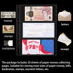 20 Sheets Currency Pages for Paper Money Collection - 3 Pockets | Uncle Paul Banknote Sleeves Holder Collecting Album Pages for Bill Coupon IN02020 - Image 5