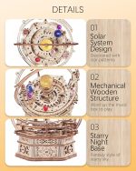 ROKR 3D Puzzles for Adults-Starry Night Music Box Kit-Wooden Puzzles Science Gifts for Adults-Gifts for Teenage Boys Girls - Image 4