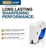 AccuSharp Knife Sharpener, Ergonomic Comfortable Handle, Compact & Easy to Use, Restore and Hone Straight & Serrated Knives, White - Image 6