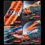 Carrier Truck Toy,33" Foldable 2-Layer Race Track,6 Metal Cars(Green) | Easy to Store and Carry,Birthday Toy Gift for Toddler Boys Girls 3 4 5 6 7 8 - Image 8