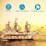 RoWood 3D Wooden Puzzle for Adults, Vintage Wooden Watercraft Model Sailboat Kit to Build, Best Gift Ideas Crafts Kit for Adults - Sailling Ship - Image 4