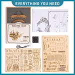 RoWood 3D Wooden Puzzle for Adults, Vintage Wooden Watercraft Model Sailboat Kit to Build, Best Gift Ideas Crafts Kit for Adults - Sailling Ship - Image 7