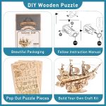 RoWood 3D Wooden Puzzle for Adults, Vintage Wooden Watercraft Model Sailboat Kit to Build, Best Gift Ideas Crafts Kit for Adults - Sailling Ship - Image 8