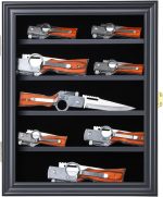 Knife Display Case Pocket Knife Shadow Box Lockable Small Black | Pocket Knife Stand for Collections, Military Folding Knife, Uv Protection Acrylic, Lockable - Image 3