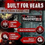 Christmas Horror Movie Gifts Haddonfield Street Sign Retro Metal Scary Halloween Decor, Poster Decorations for Spooky Room or Haunted House - Image 4