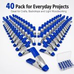 40 Pcs Small Spring Clamps, 2 Inch Blue Metal Clip for Crafts | Heavy Duty Woodworking Fastener, Photography Muslin Backdrop Holder - Image 4