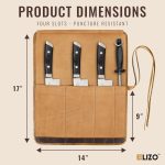 Leather Knife Roll Bag Professional Chef Knife Case, Durable Knife Sheath Holder, Cooks & Culinary Tools Carrying Storage, Portable Knife Wrap - 4 Slots - Image 4