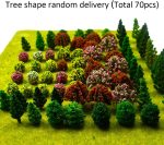 70pcs Mini Mixed Miniature Fake Trees Model Train Scenery Artificial Wargame Trees Model Railroad Scenery Diorama Supplies for DIY Landscape - Image 5
