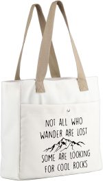MBMSO Geologist Tote Bag Rock Collector Gift Not All Who Wander are Lost Some are Looking for Cool Rock Hunter Gift Beach Bag - Image 4