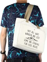 MBMSO Geologist Tote Bag Rock Collector Gift Not All Who Wander are Lost Some are Looking for Cool Rock Hunter Gift Beach Bag - Image 6